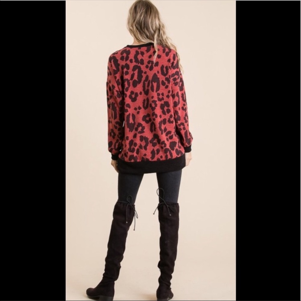 Red Leopard Print Top - Picture 3 of 8